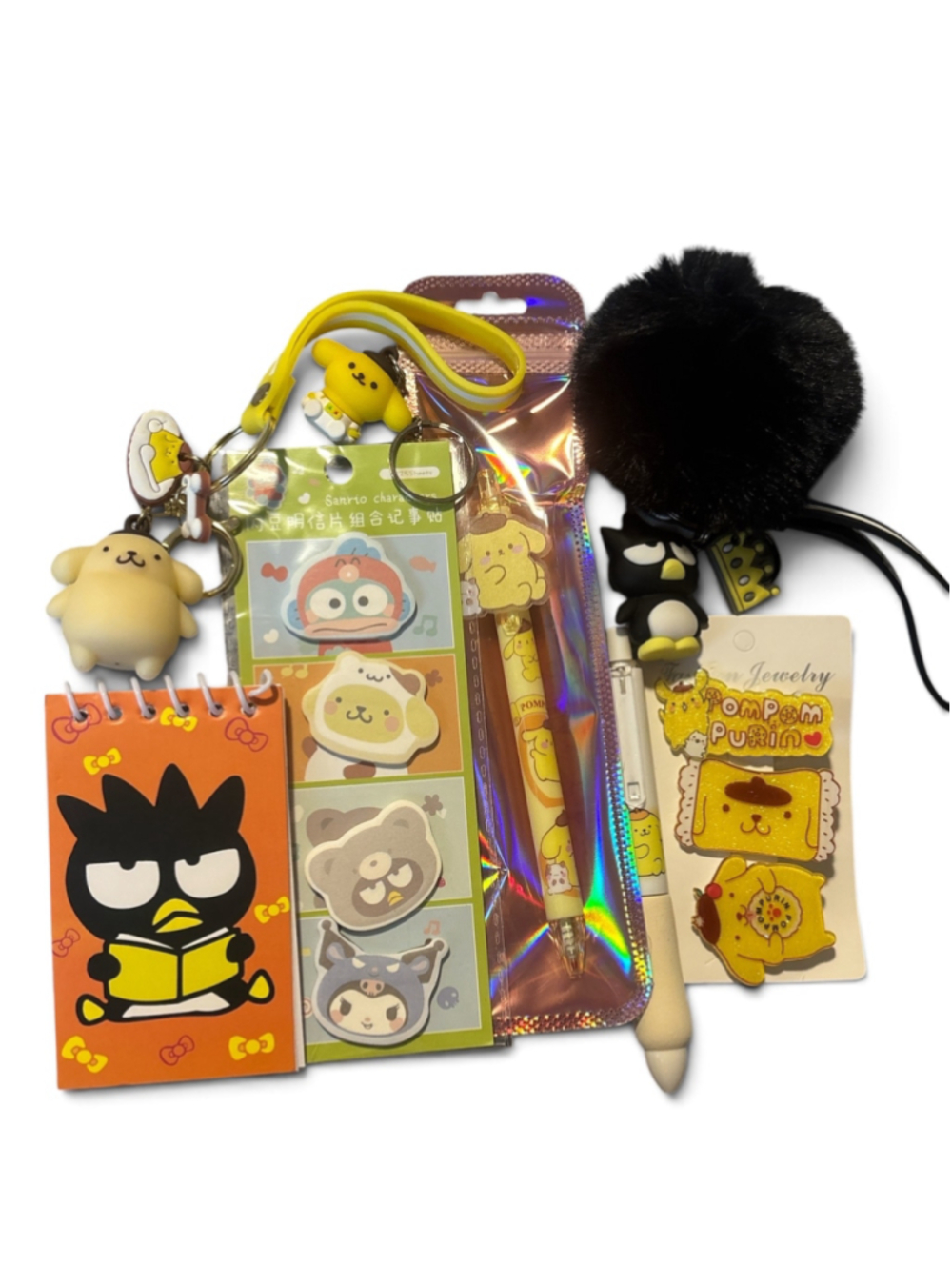 Sanrio Pompompurin & Badtz-Maru Stationery Set One Size Yellow Black